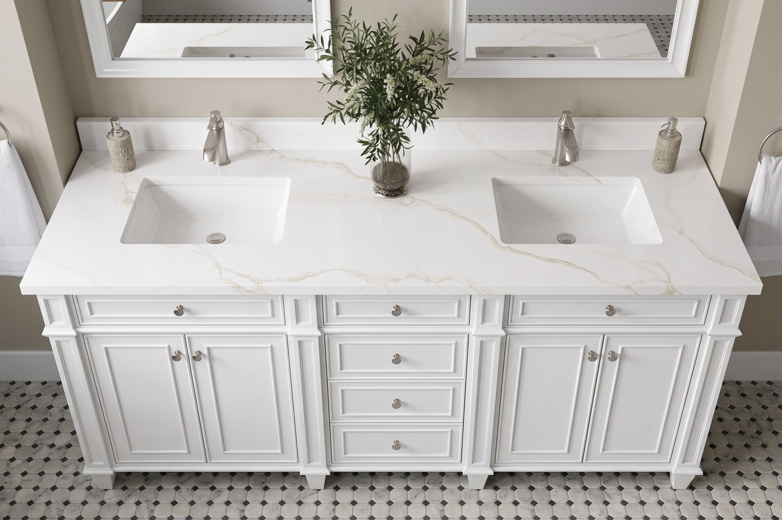 Engineered Quartz Vanity – 380 Quartz